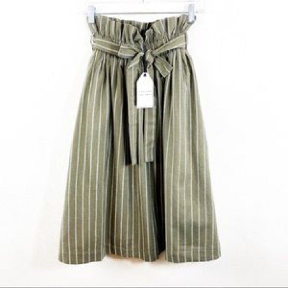 English Factory Paper Bag Striped Midi Skirt NWT - Picture 2 of 2